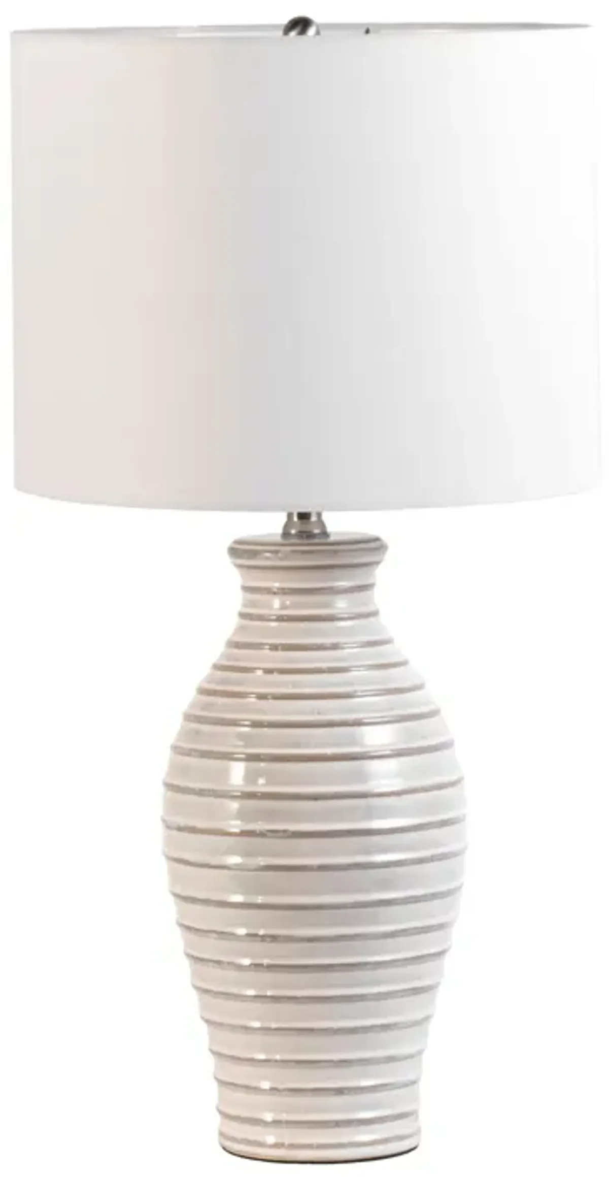 28-inch Ridged Ceramic Standard Table Lamp