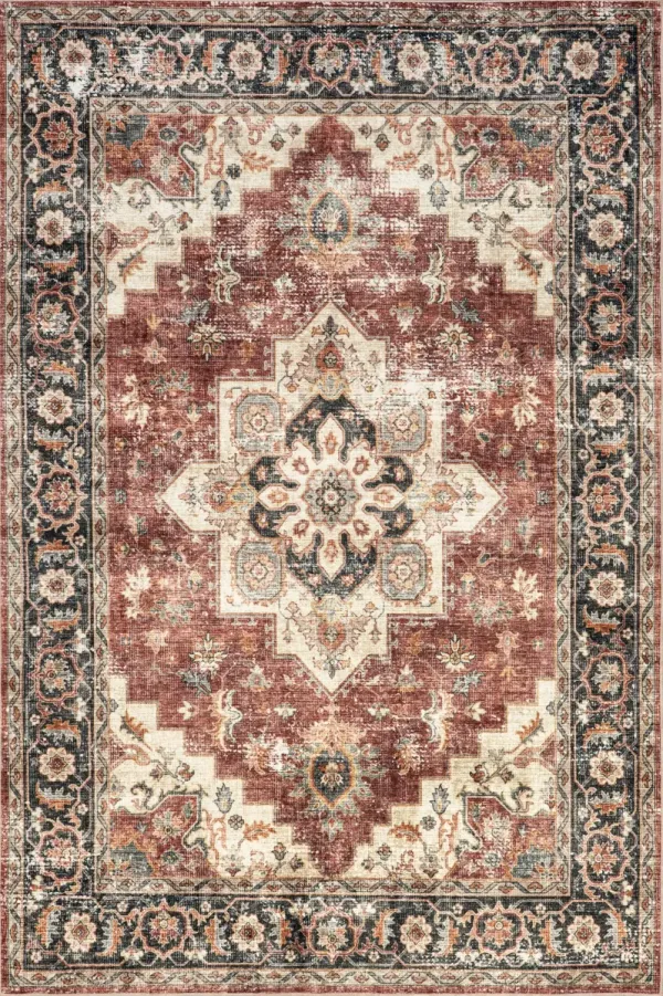 Seine Medallion Spill Proof Washable Rug