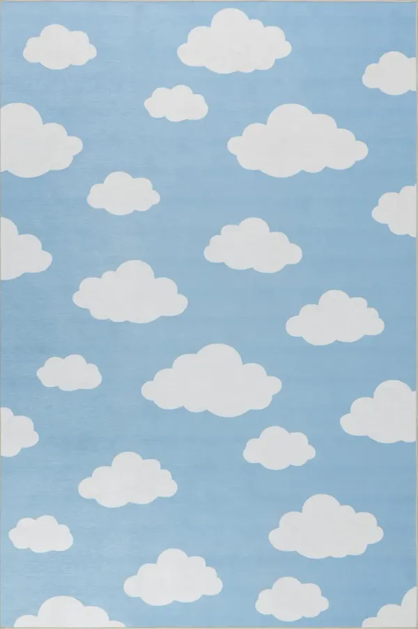 Landon Clouds Kids Spill Proof Washable Rug