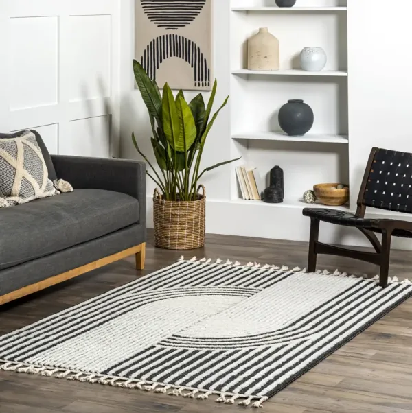 Zoey Striped Tasseled Rug