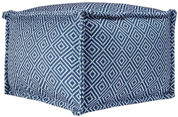 Printed Aztec Indoor/Outdoor Pouf