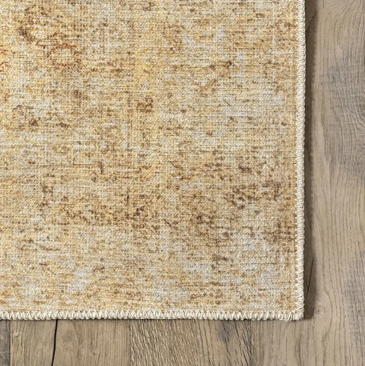 Washable Faded Vintage Rug