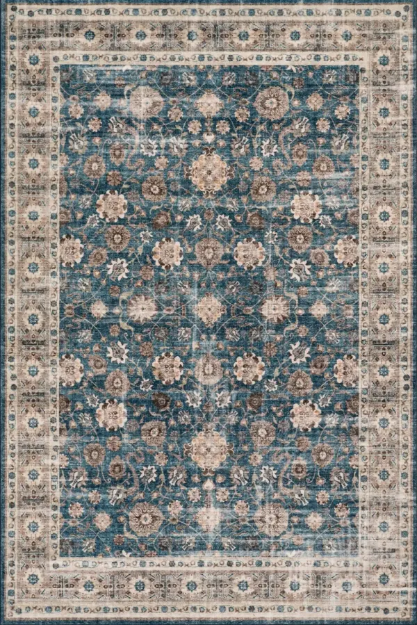 Alouette Bordered Traditional Washable Rug