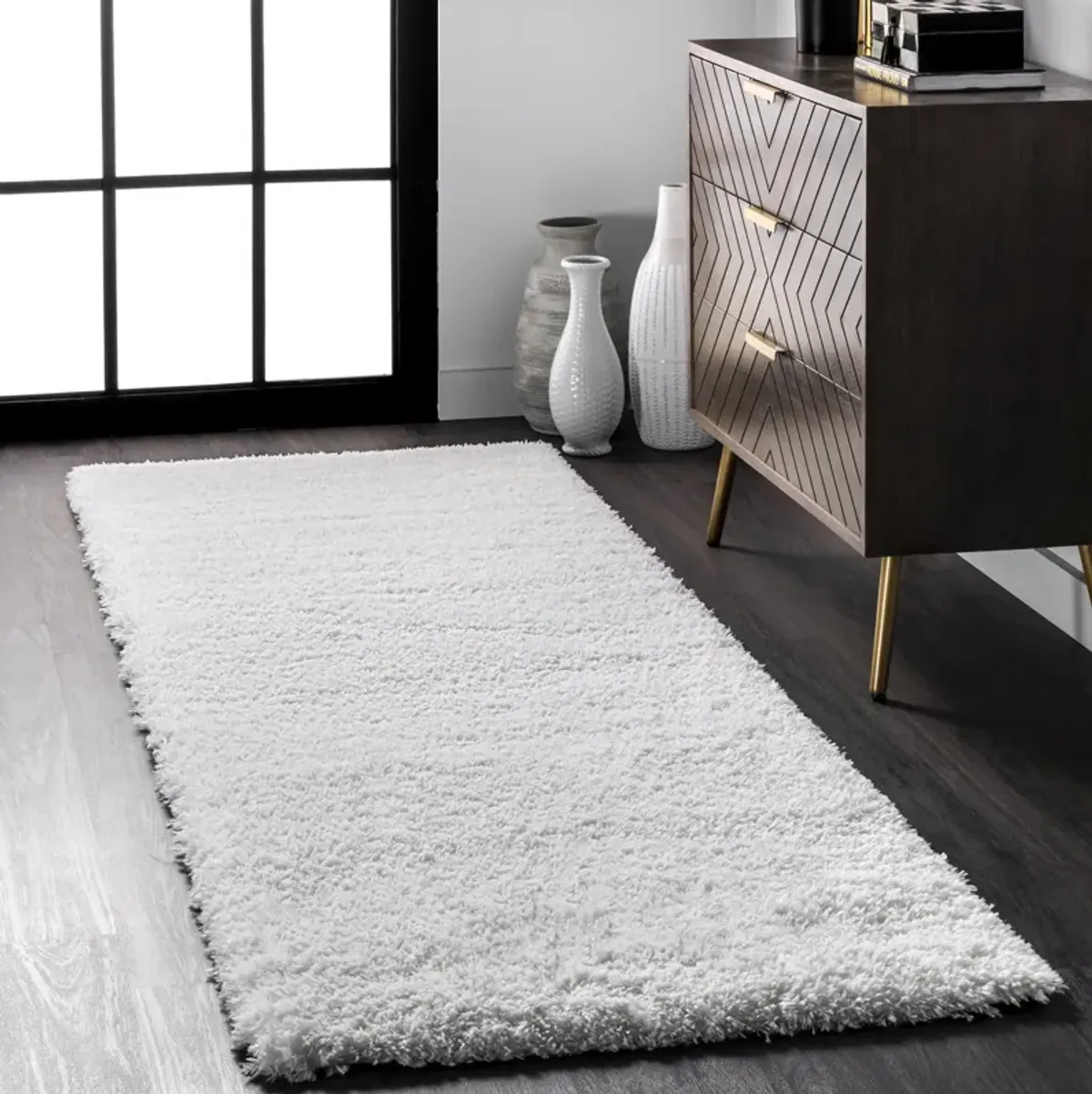 Solid Fluffy Rug