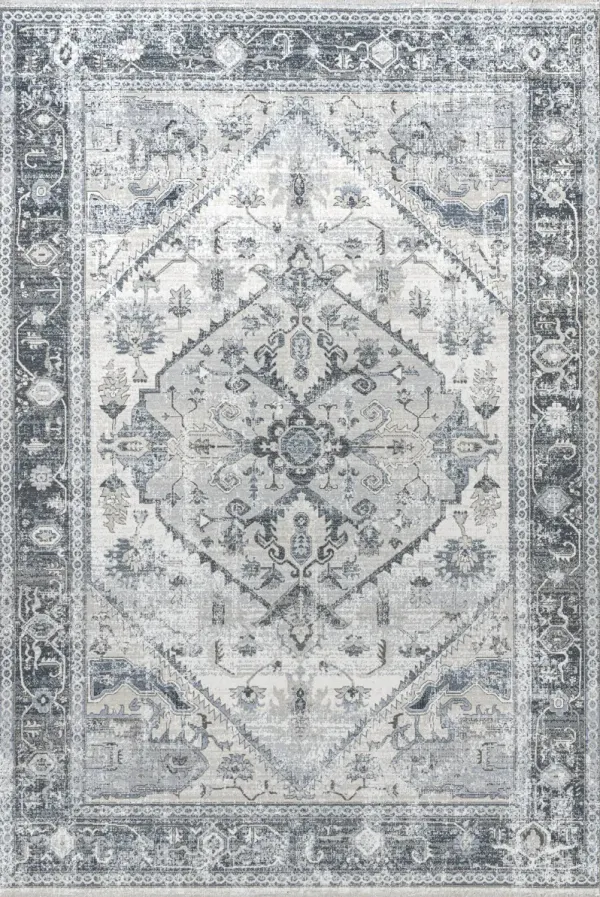 Larkspur Fringed Washable Rug