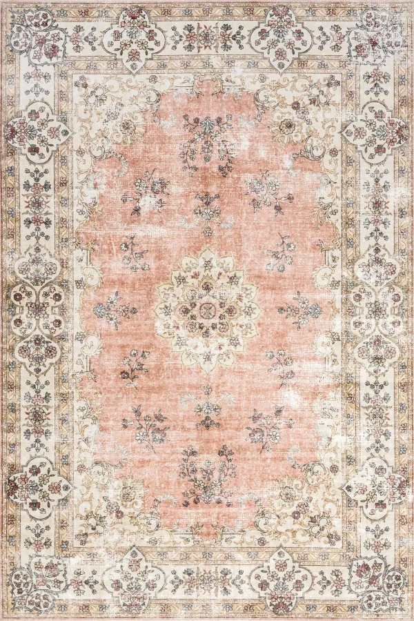 Rosette Medallion Washable Rug