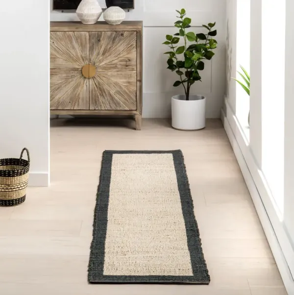 Suellen Bordered Handwoven Jute-Blend Rug