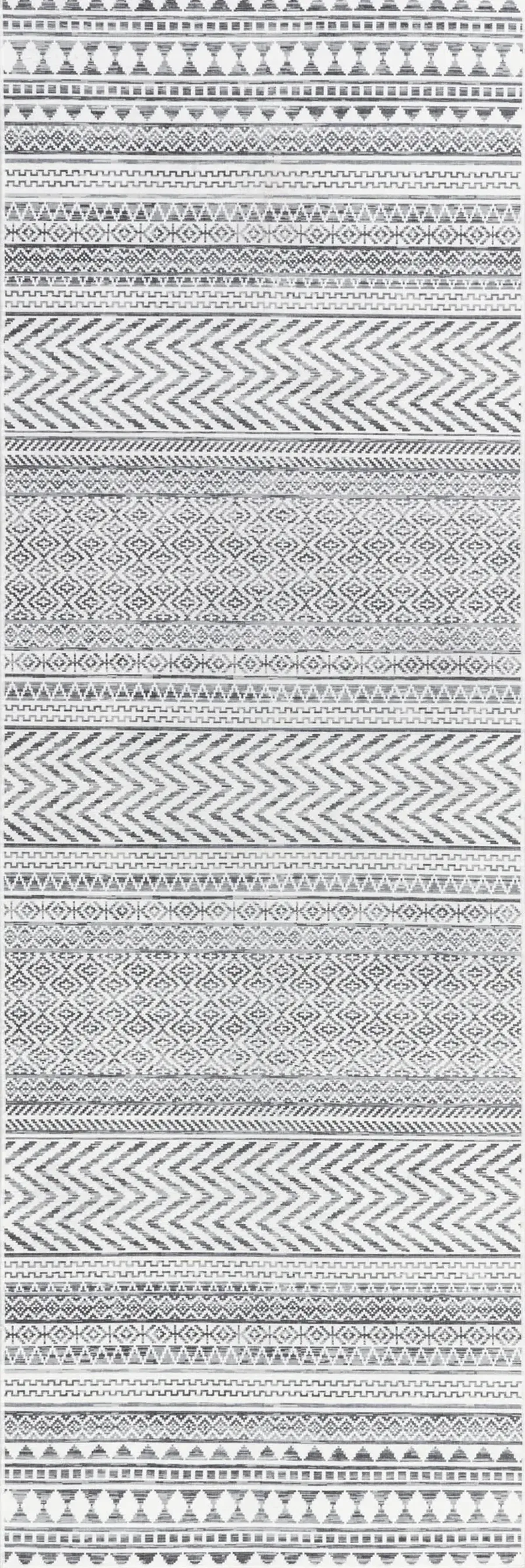 Tribal Banded Spill Proof Washable Rug
