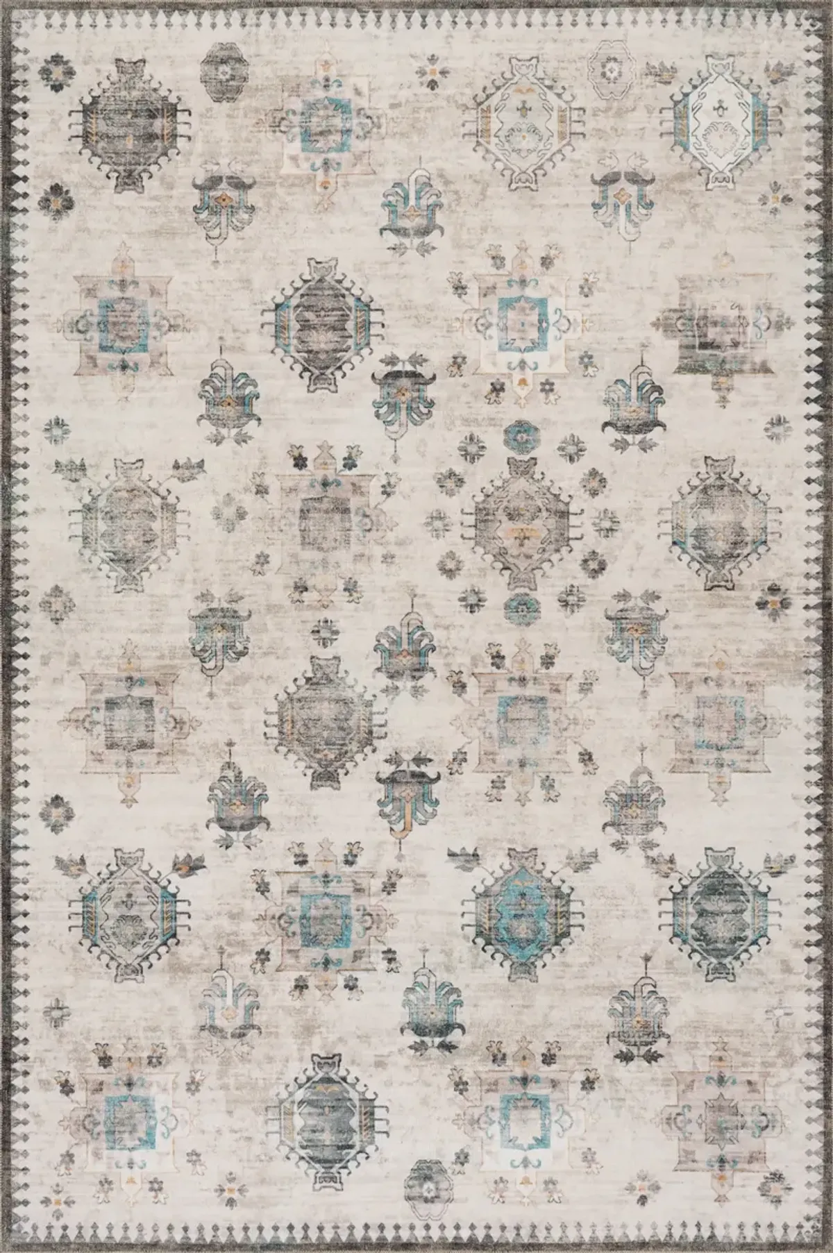 Brenda Hazy Heraldry Spill Proof Washable Rug