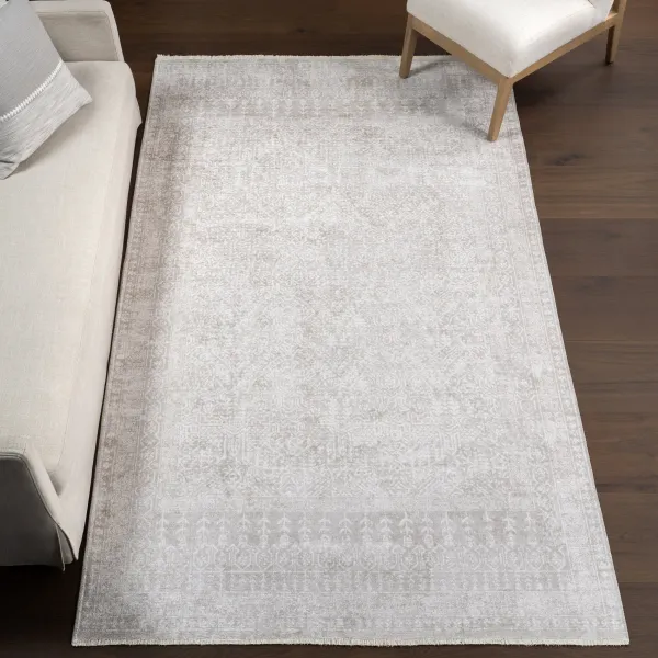 Edna Fringed Vintage Medallion Washable Rug