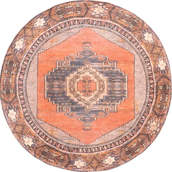 Washable Southwestern Medallion Rug