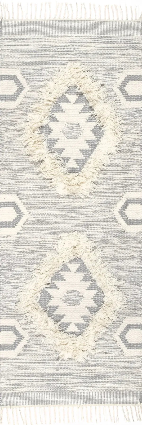 Shaggy Moroccan Lattice Fringe Rug