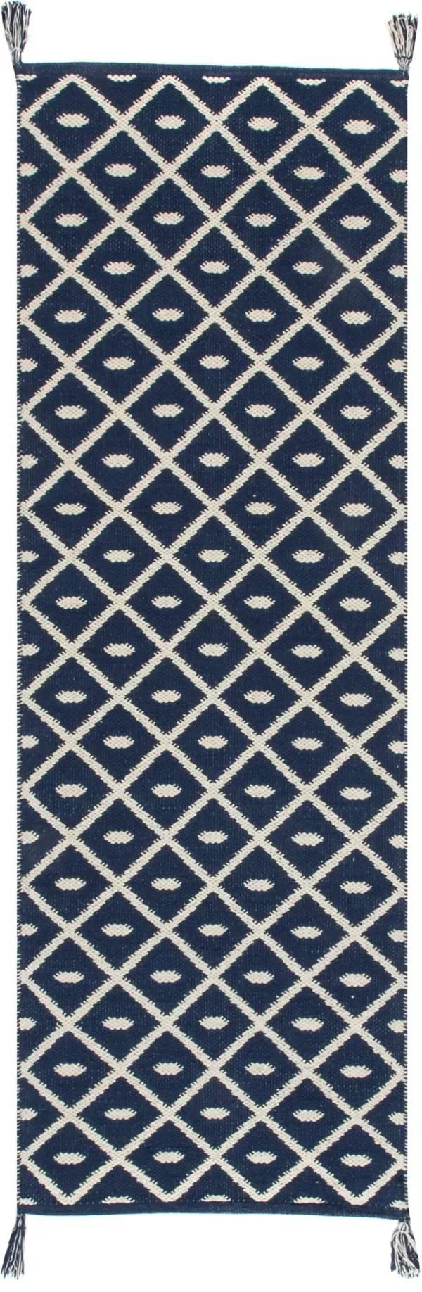 Flatwoven Pip Trellis with Tassels Rug