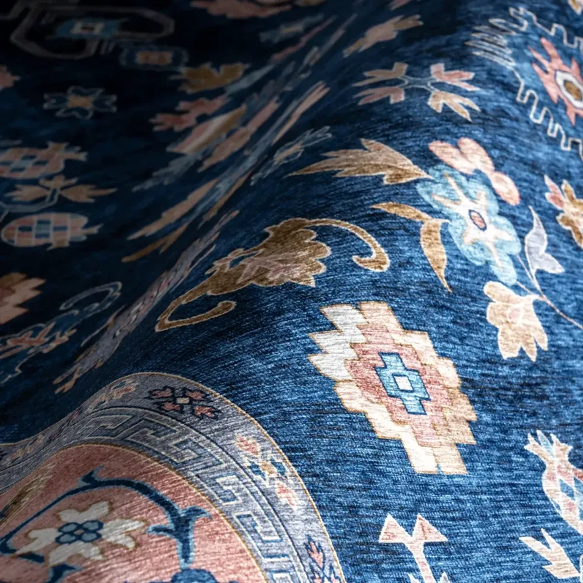 Dayflower Vintage Spill Proof Washable Rug