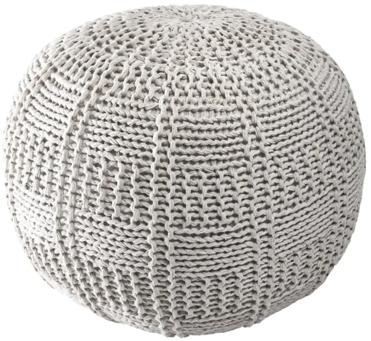 Knitted Cotton Basketweave Pouf