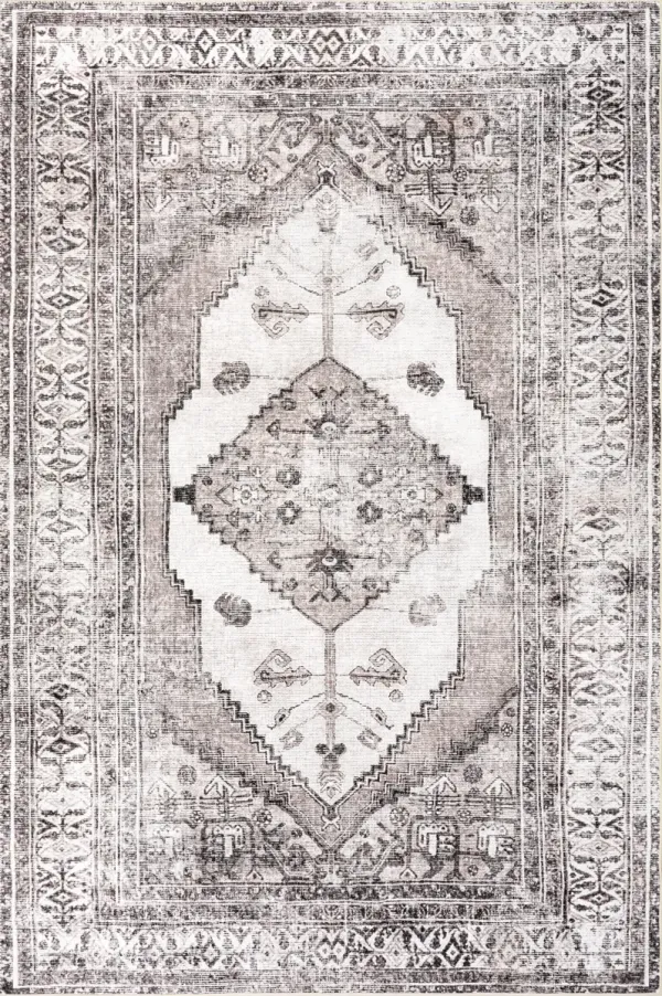Plated Medallion Spill Proof Washable Rug