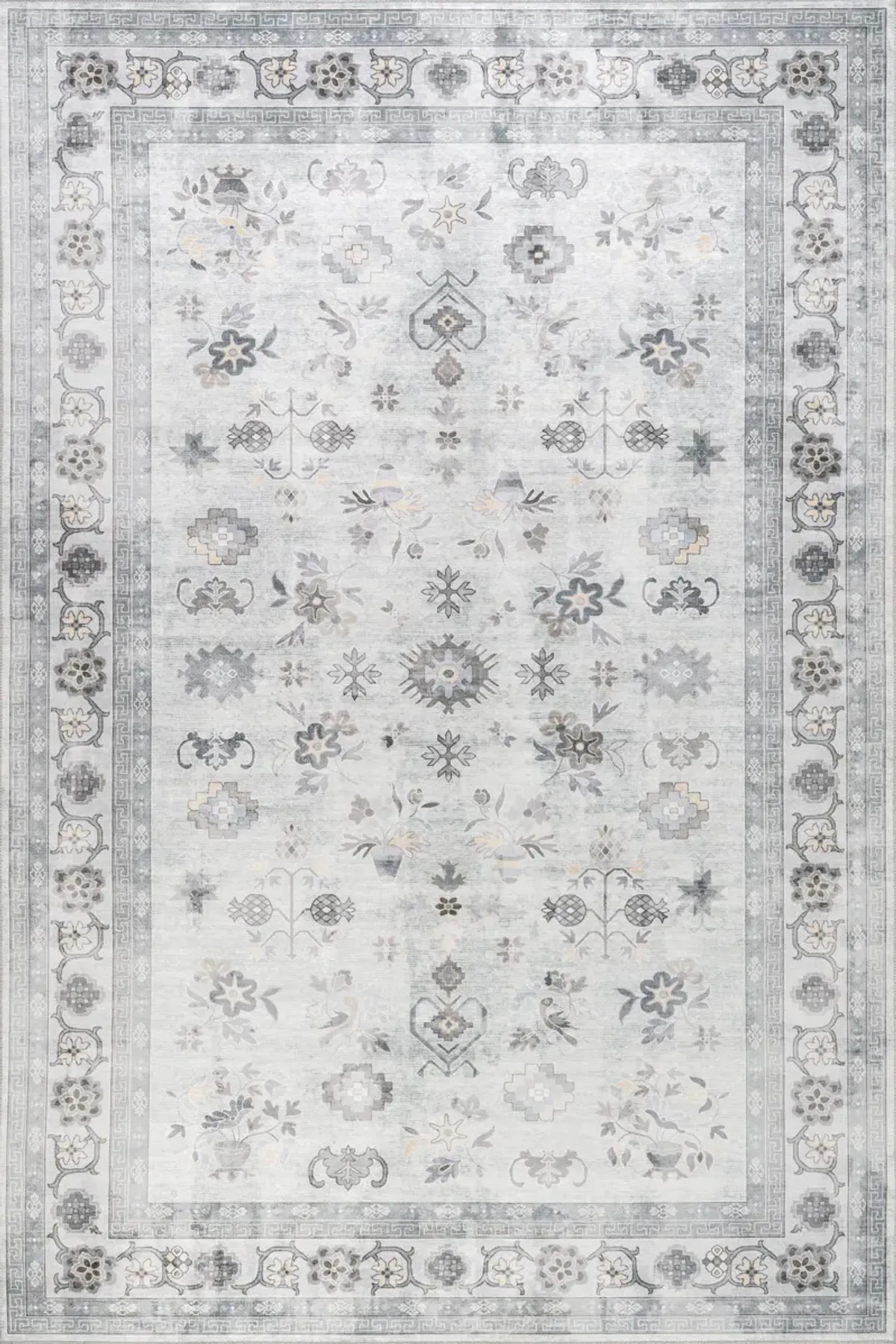 Dayflower Vintage Spill Proof Washable Rug
