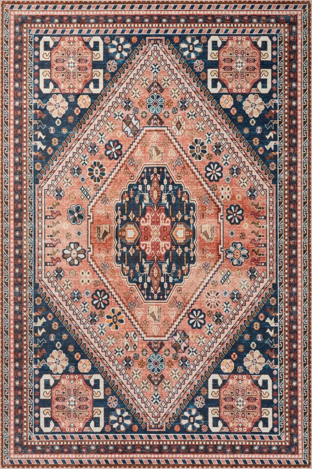 Celia Medallion Spill Proof Washable Rug