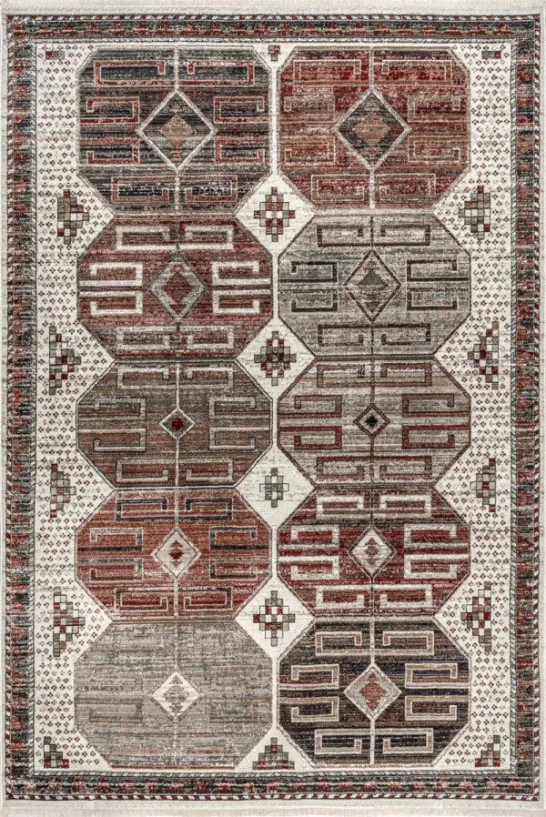 Oriental Emblematic Fringed Rug