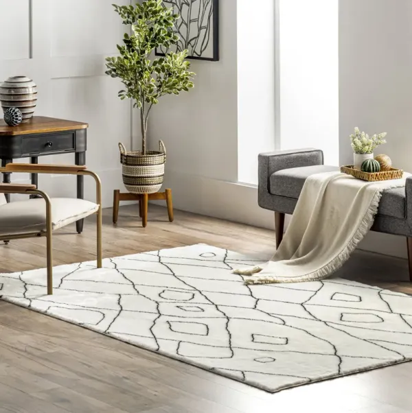 Adele Moroccan Trellis Washable Shag Rug