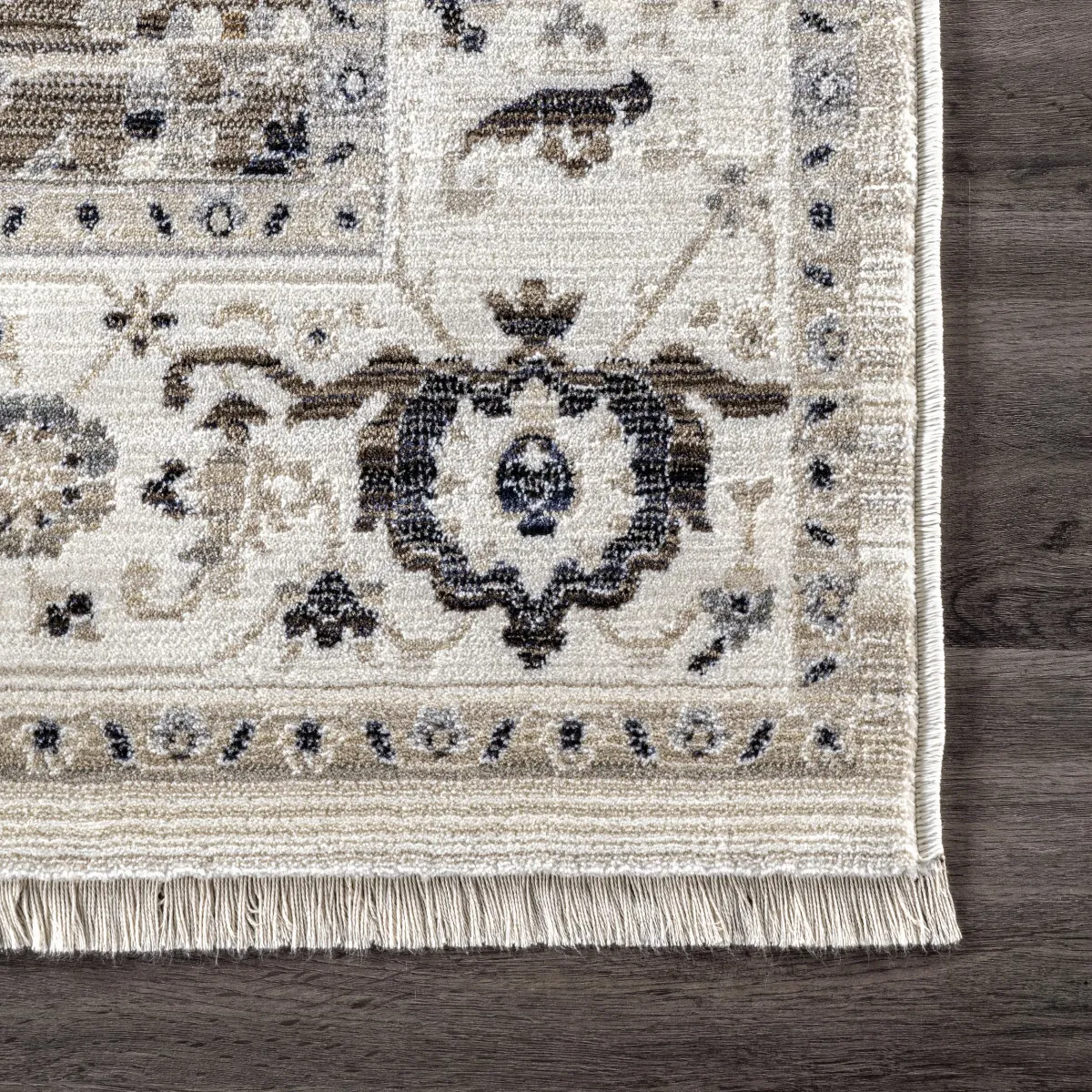 Rosette Medallion Fringed Rug