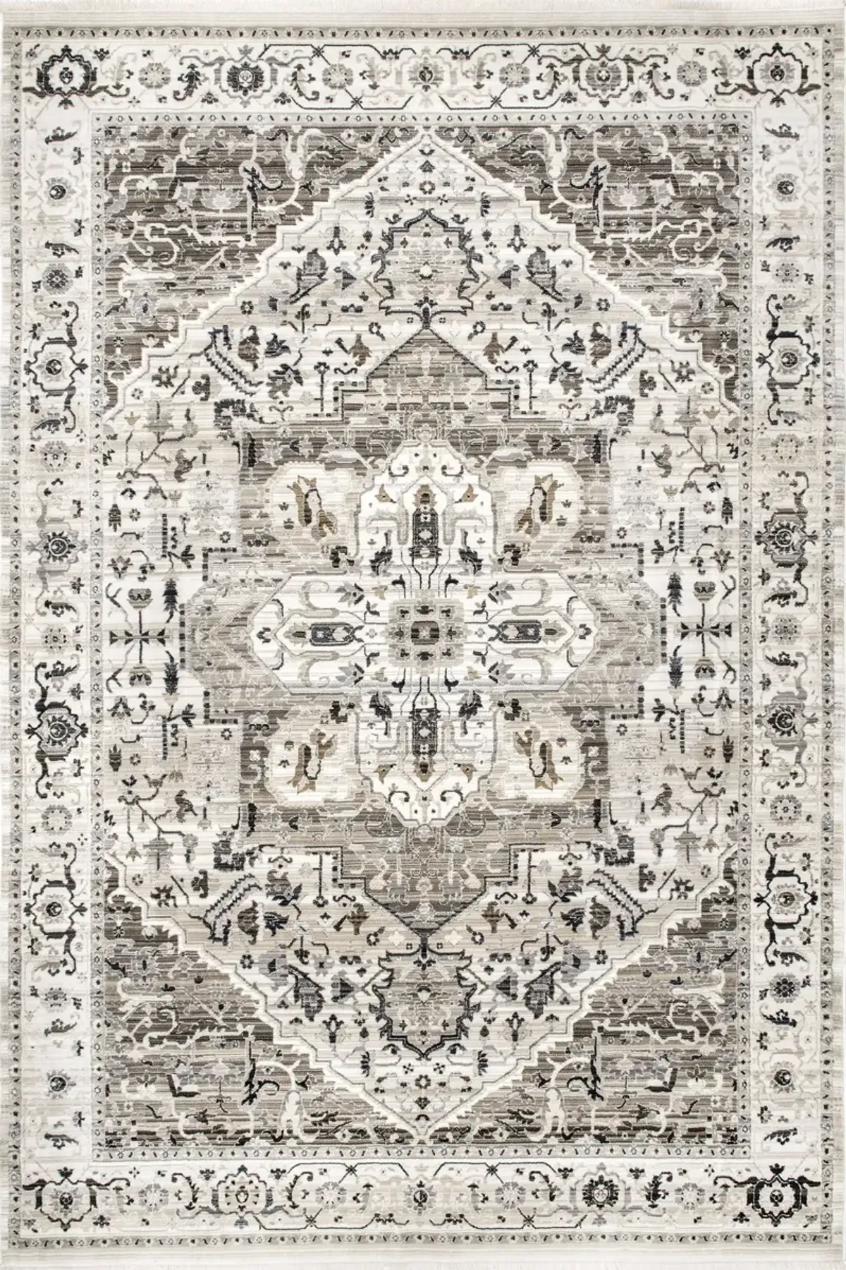 Rosette Medallion Fringed Rug
