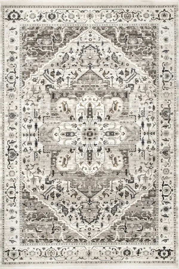 Rosette Medallion Fringed Rug