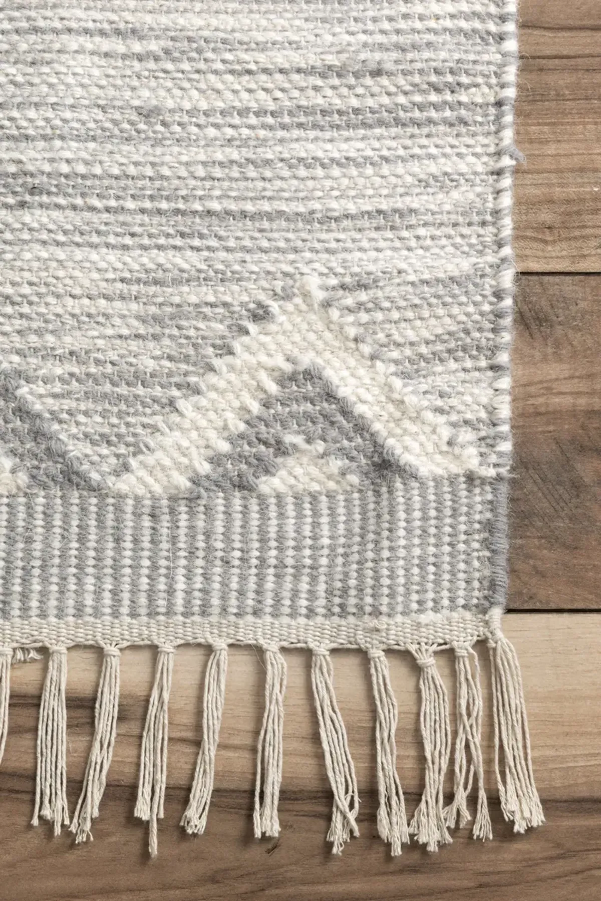 Shaggy Moroccan Lattice Fringe Rug