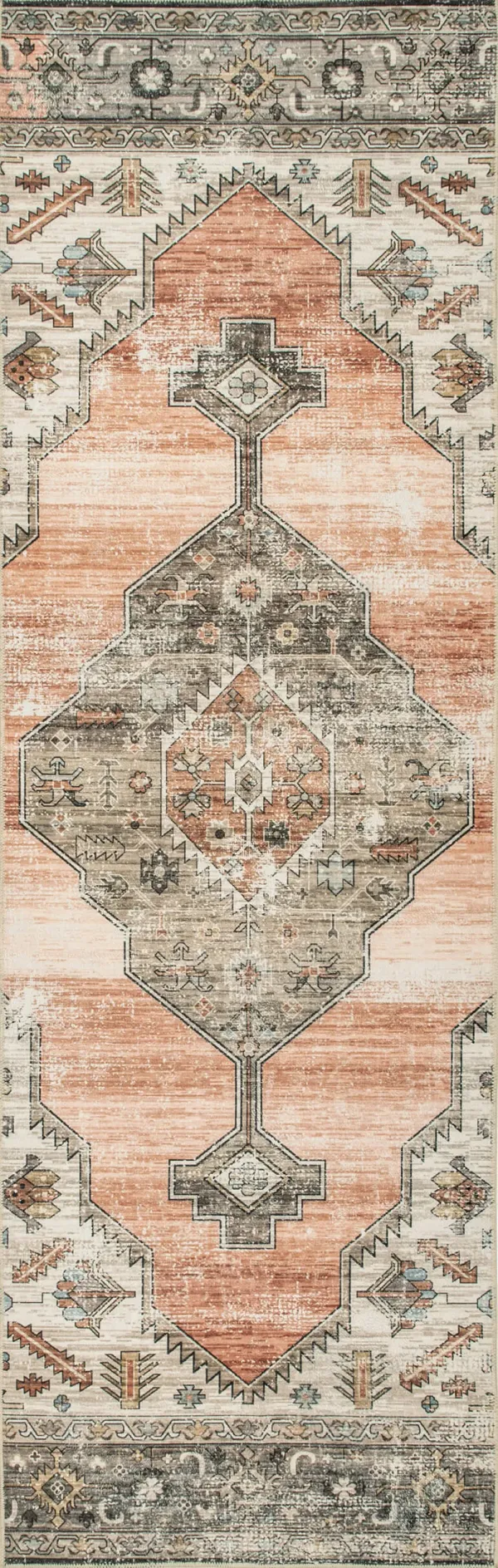 Native Iris Medallion Washable Rug