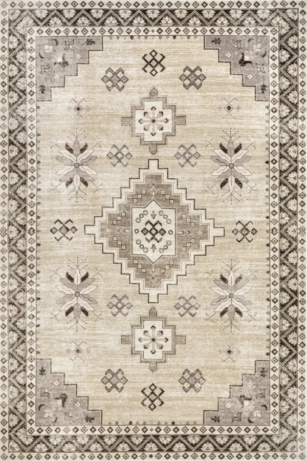 Clovebud Medallion Washable Rug