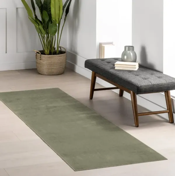 Nori Lustered Solid Washable Rug