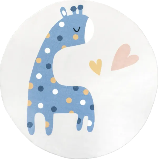 Ericha Giraffe Kids Washable Rug