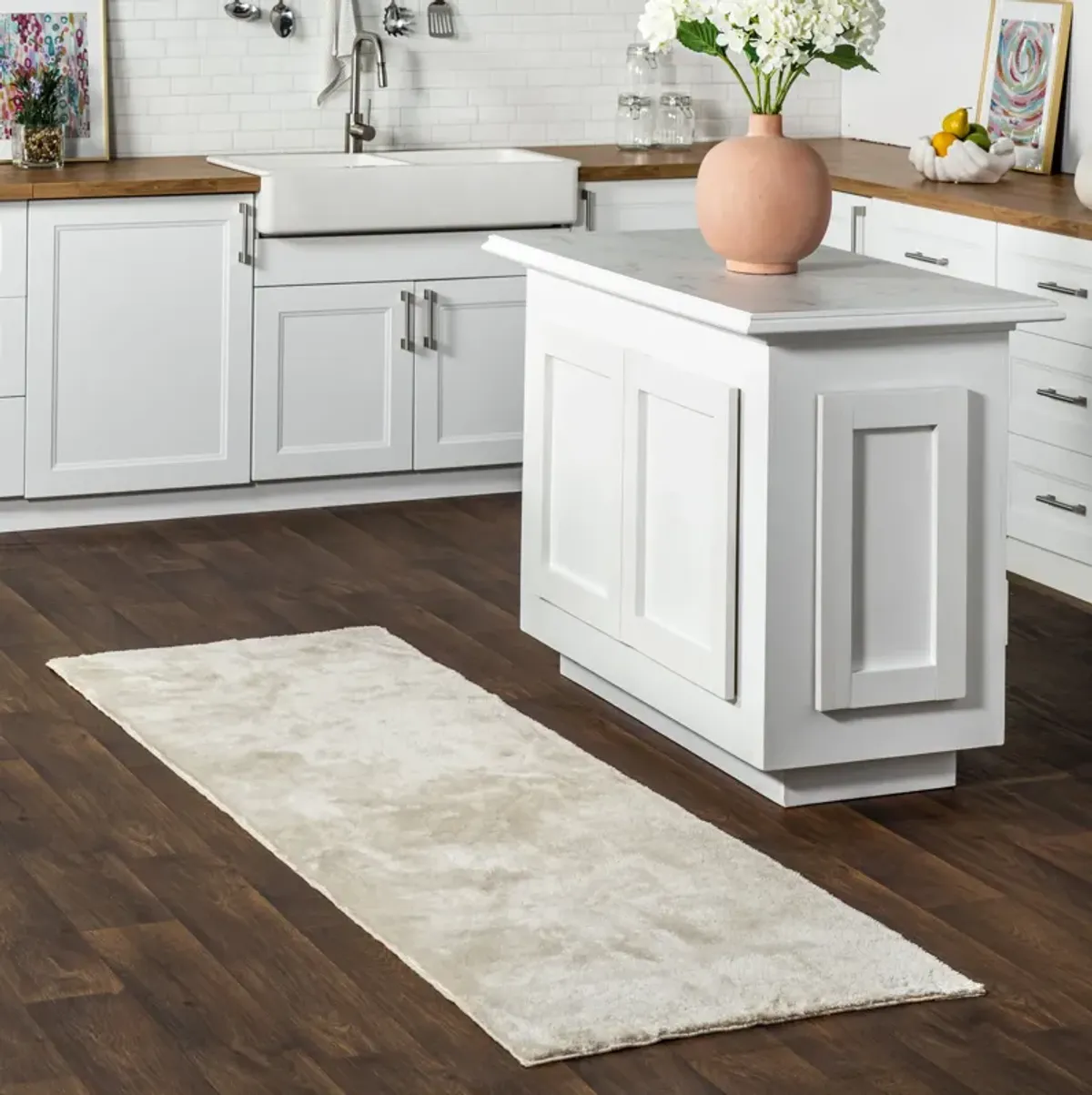 Washable Solid Shag Rug