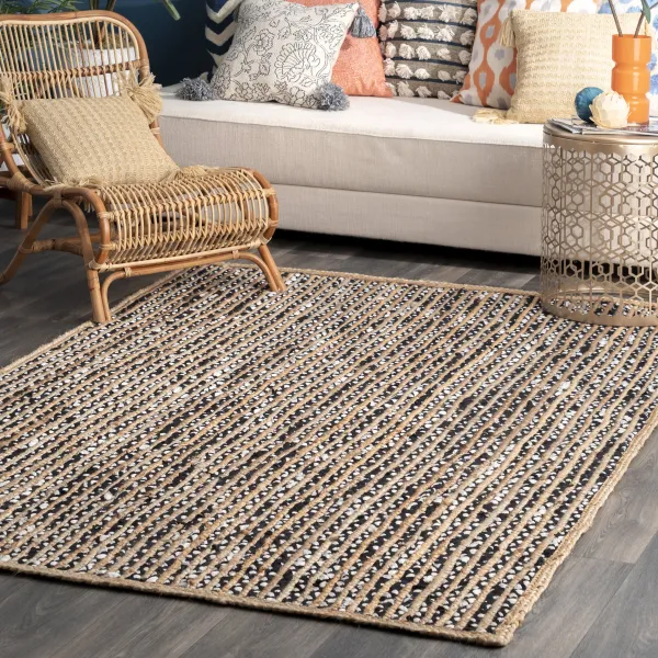 Jute and Cotton Pinstripes Rug