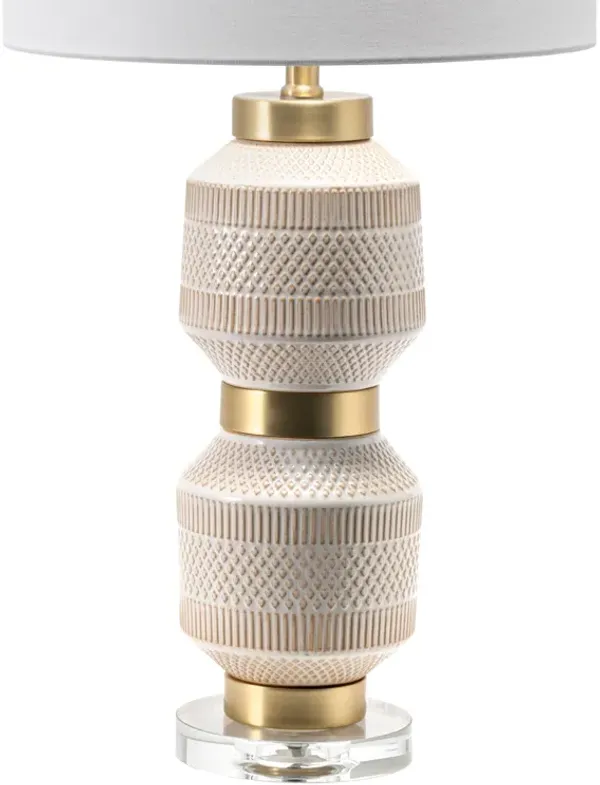 29-inch Stacked Ceramic Oriental Table Lamp