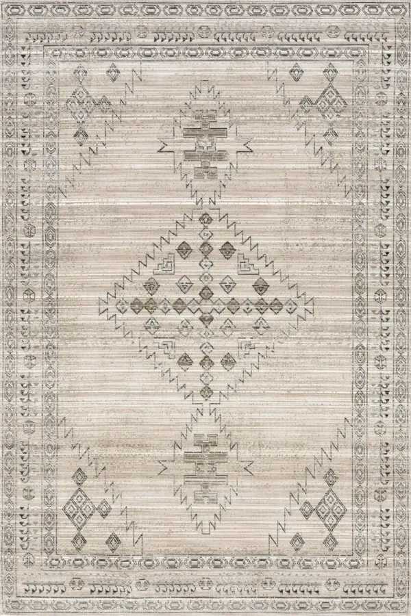 Oakley Simple Medallion Indoor/Outdoor Washable Rug