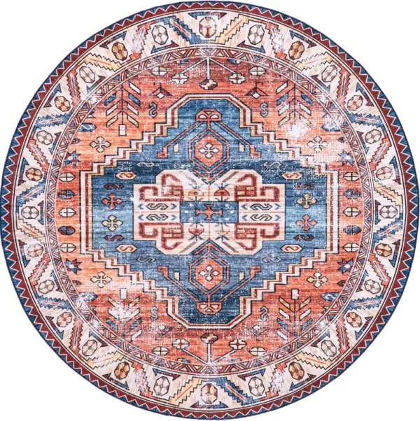 Oriental Medallion Washable Rug