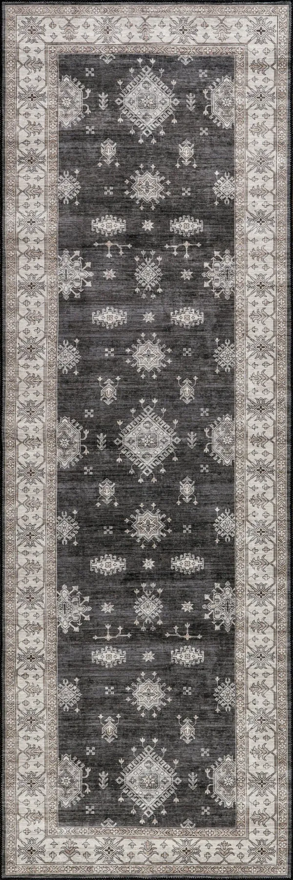 Andrea Bordered Spill Proof Washable Rug