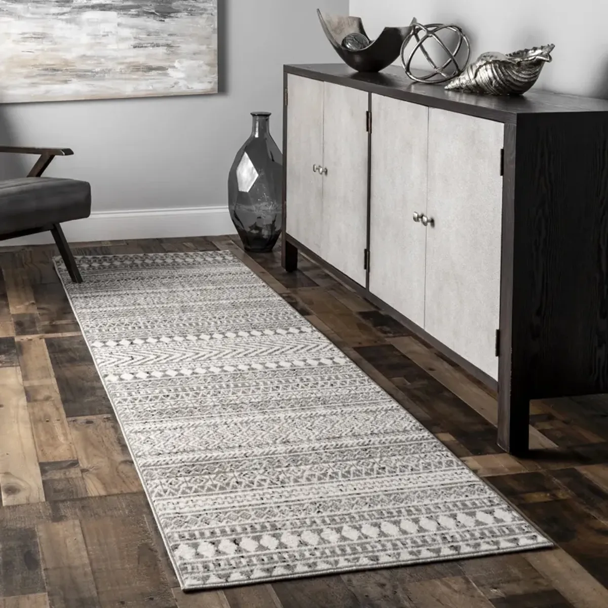 Devin Geometric Banded Rug