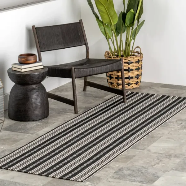 Ticking Stripe Handwoven Indoor/Outdoor Rug