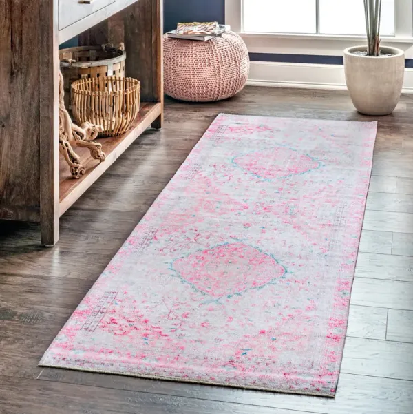 Washable Medallion Flatweave Rug