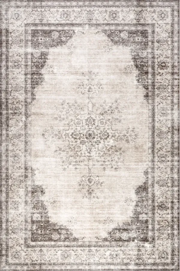 Rosewood Vintage Spill Proof Washable Rug