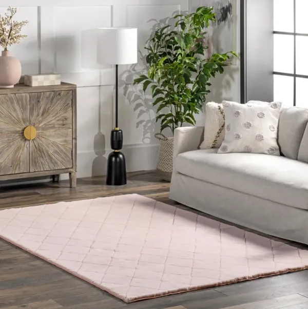 Jaylene Trellis Plush Cloud Washable Rug