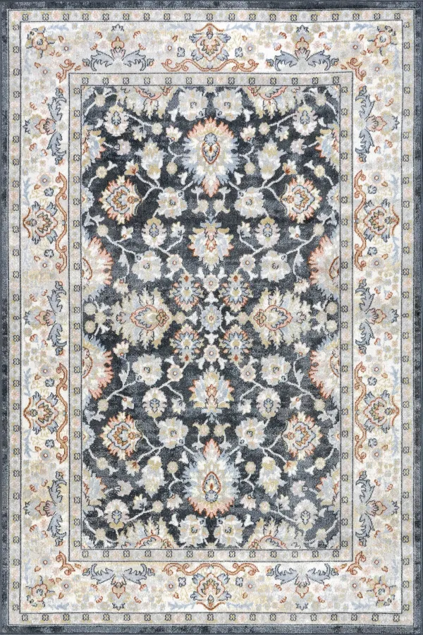 Myla Floral Medallion Washable Rug