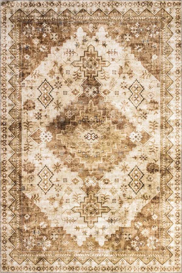 Jessamine Spill Proof Washable Geometric Rug