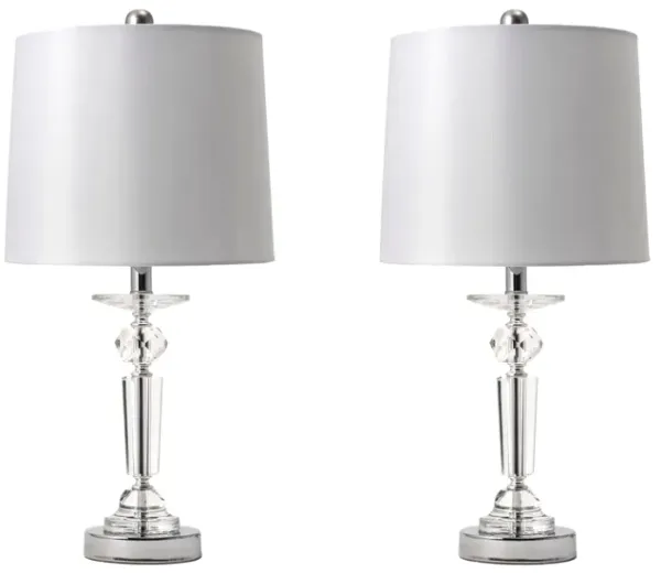 23-inch Crystal Crowned Column Table Lamp