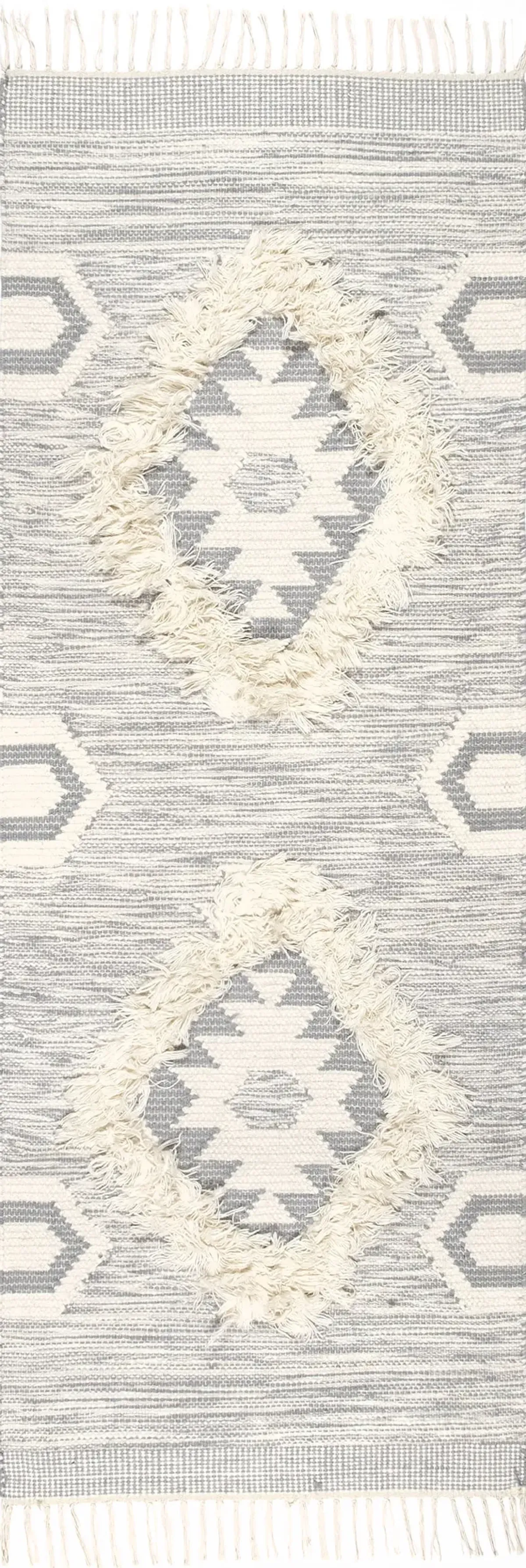 Shaggy Moroccan Lattice Fringe Rug