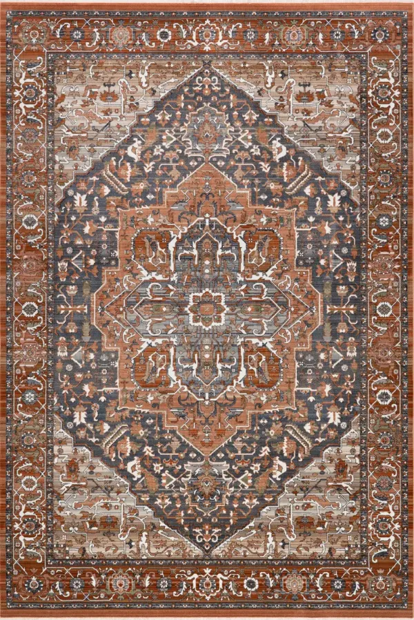 Rosette Medallion Fringed Rug