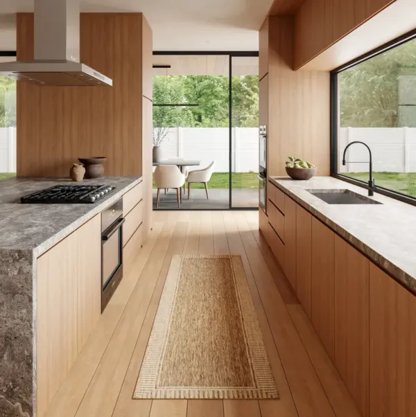 Striped Border Indoor/Outdoor Flatweave Rug