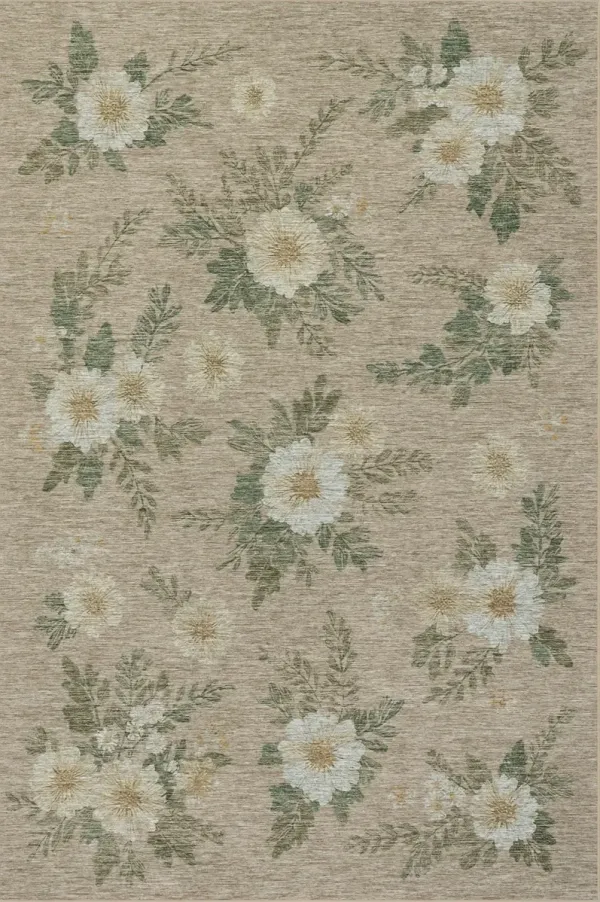 Janesey Floral Farmhouse Washable Rug